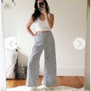 Striped wide leg pants